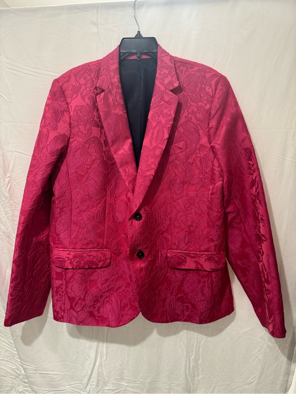 Mr. Turk Men's Embossed Floral Blazer in Deep Pink